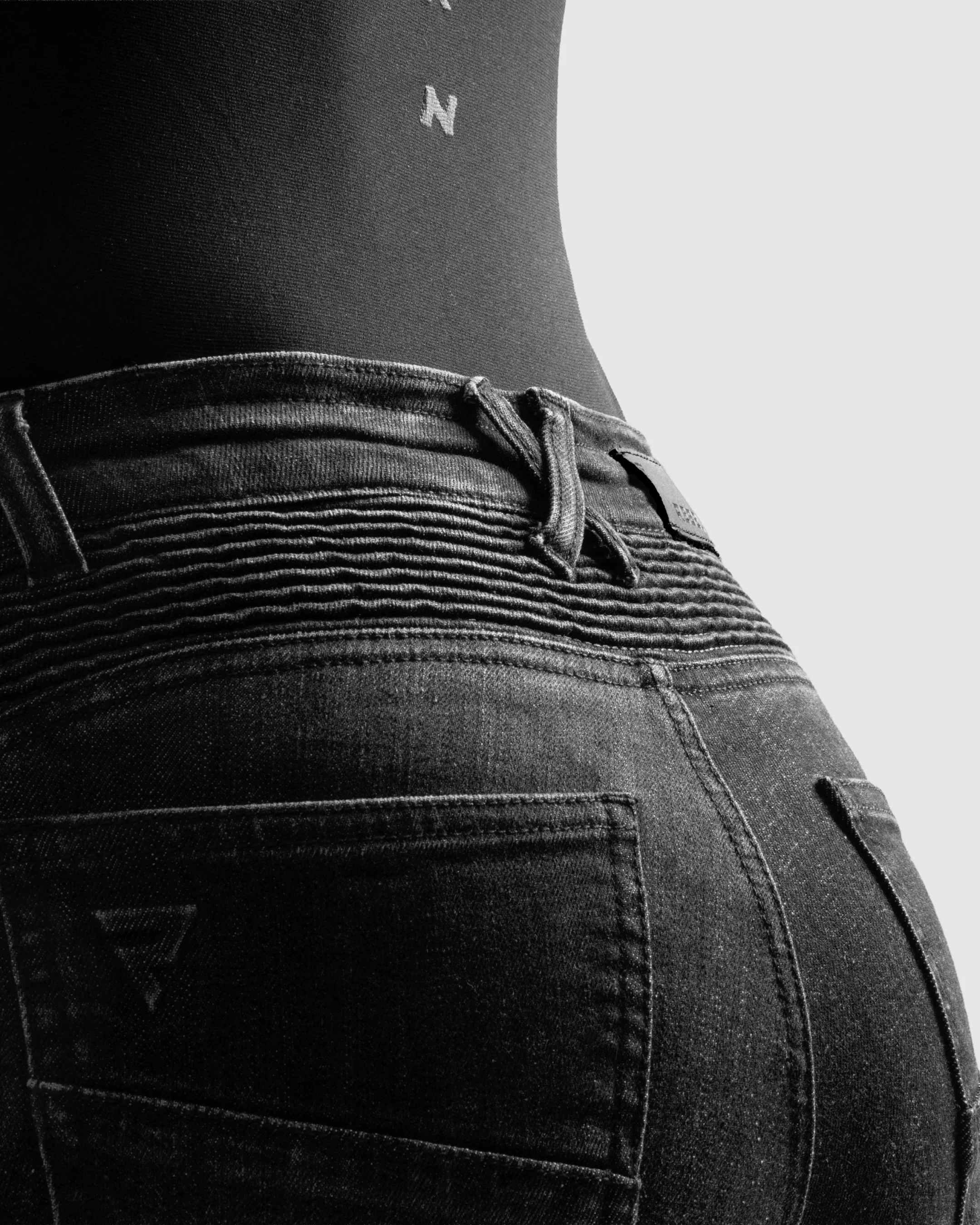 Agness 2 Mono Women’s Motorcycle Jeans Washed Black - Image 6