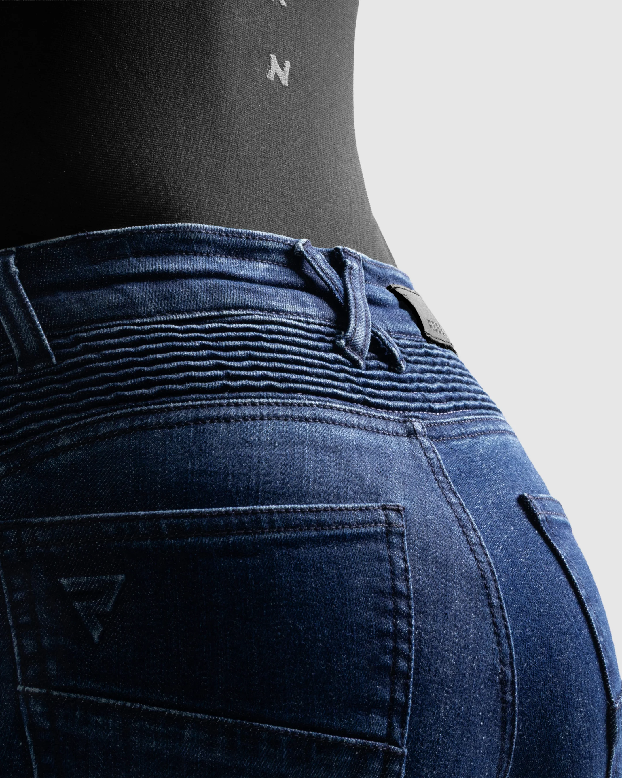 Agness 2 Mono Women’s Motorcycle Jeans Washed Blue - Image 6