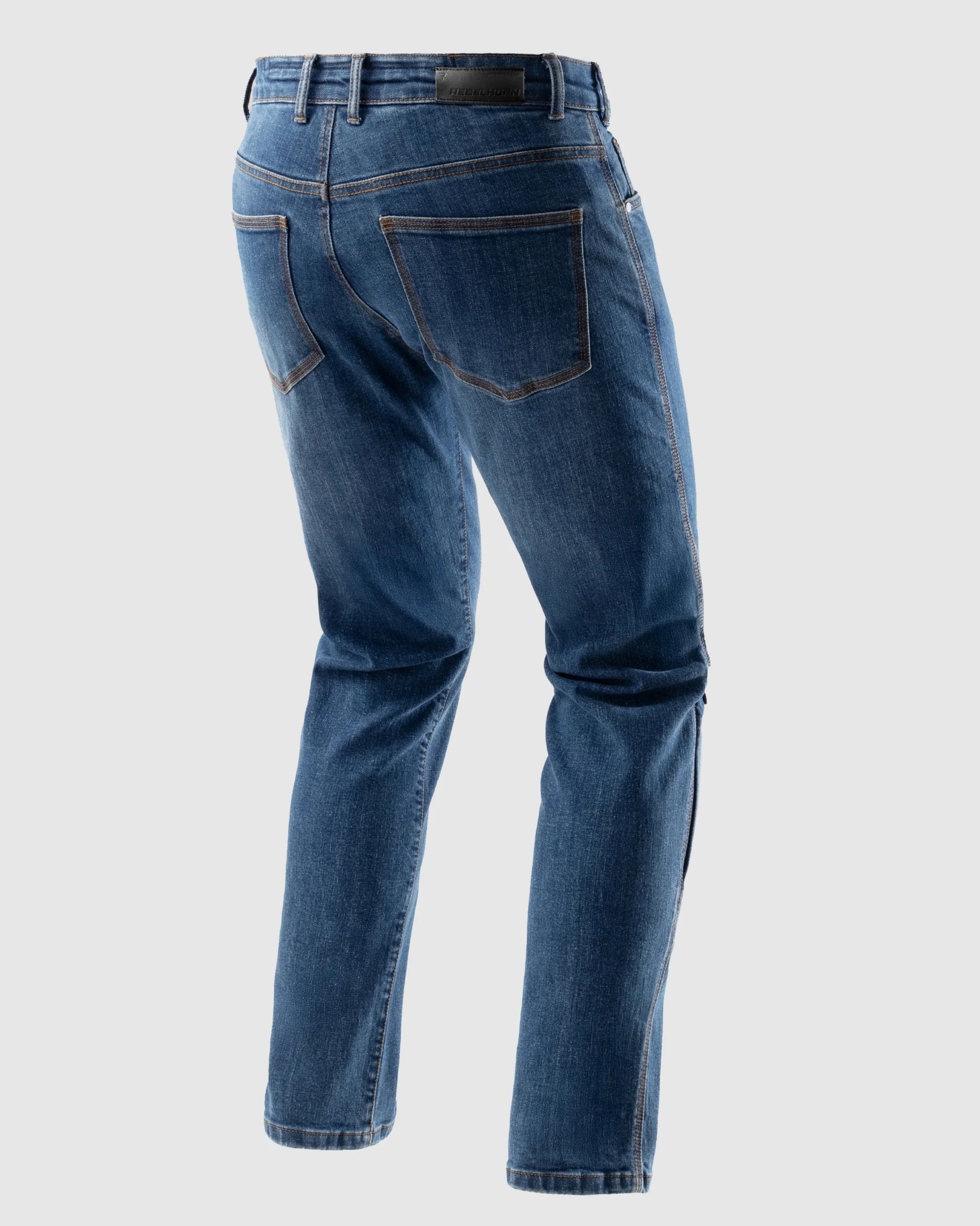 Classic Mono Motorcycle Jeans Washed Blue - Image 2