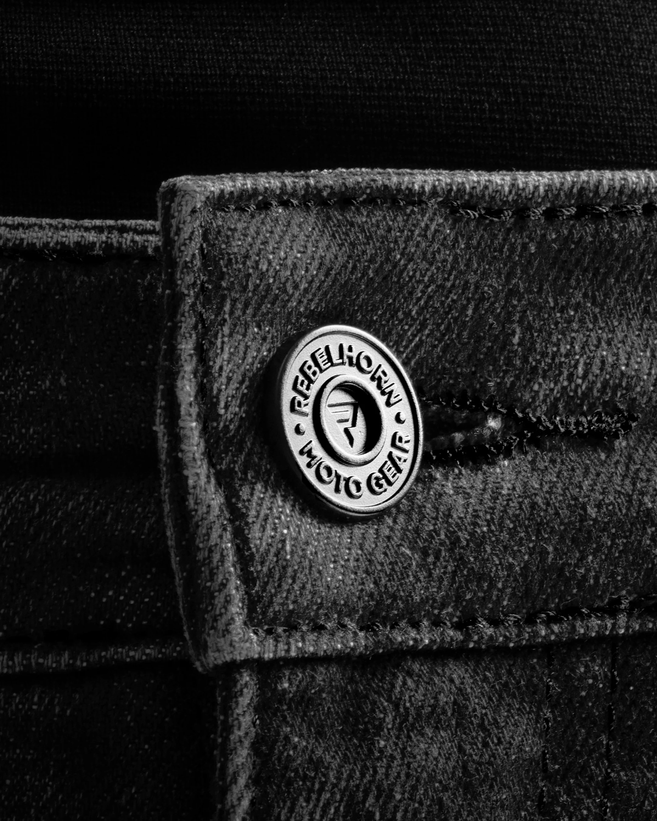 Classic Mono Women’s Motorcycle Jeans Washed Black - Image 8