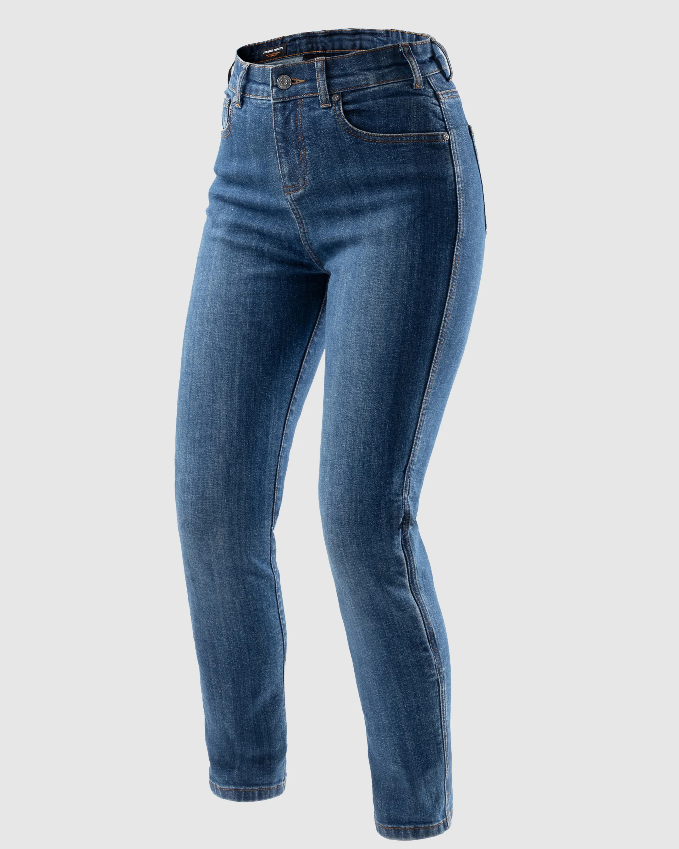 Classic Mono Women’s Motorcycle Jeans Washed Blue