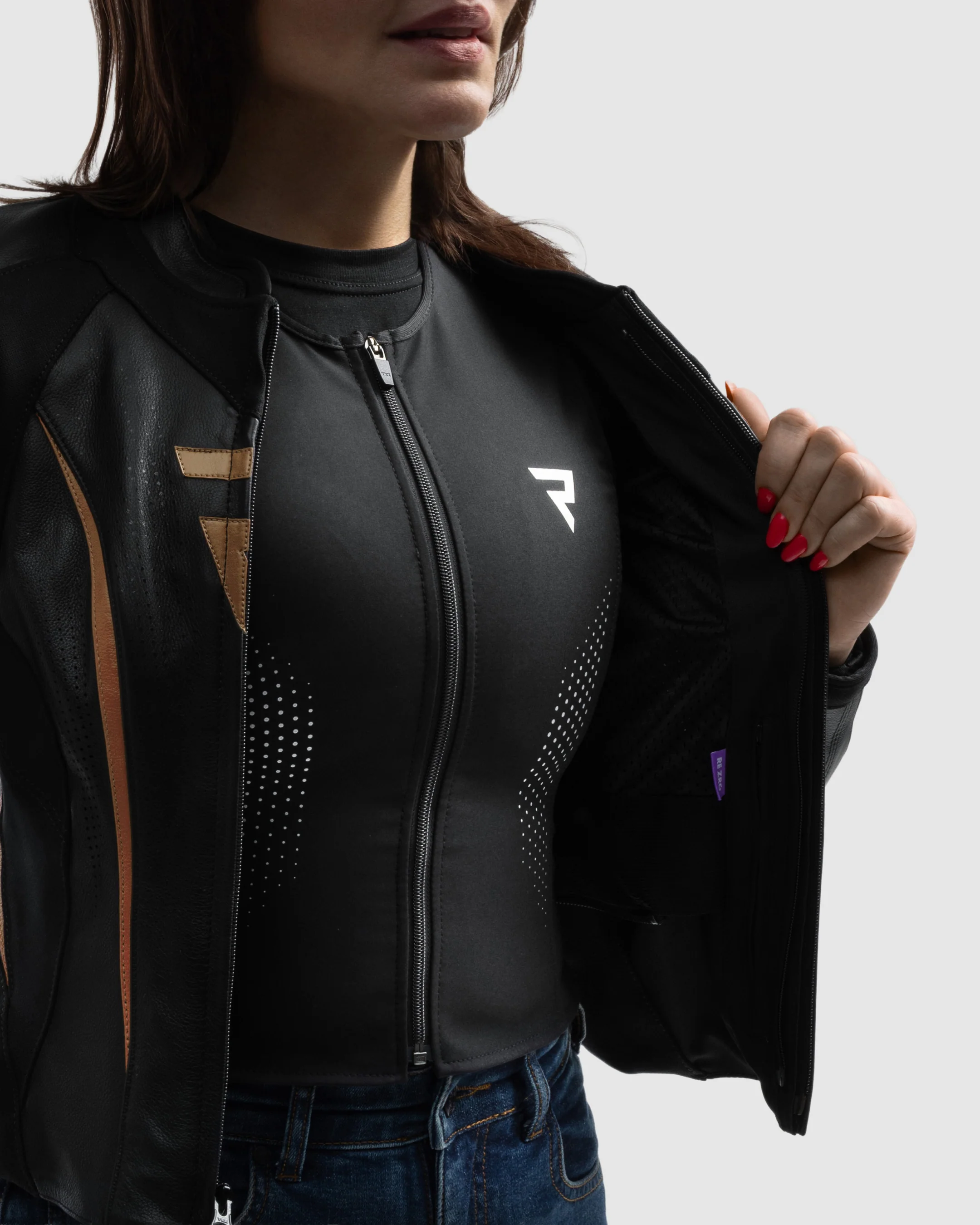 Diva ST Women’s Motorcycle Jacket Gold - Image 8