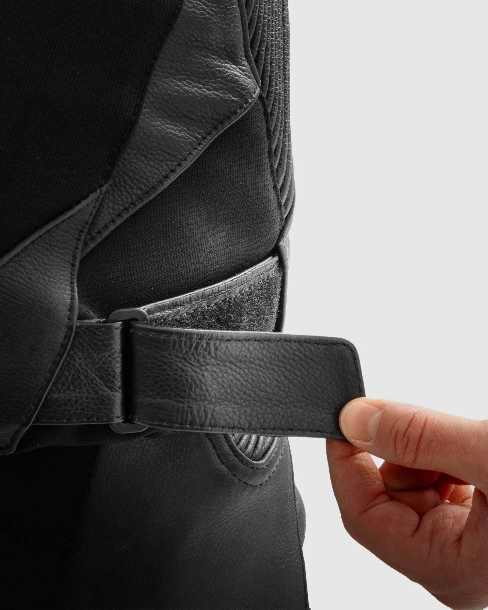 Inferno Leather Motorcycle Jacket Black White - Image 8