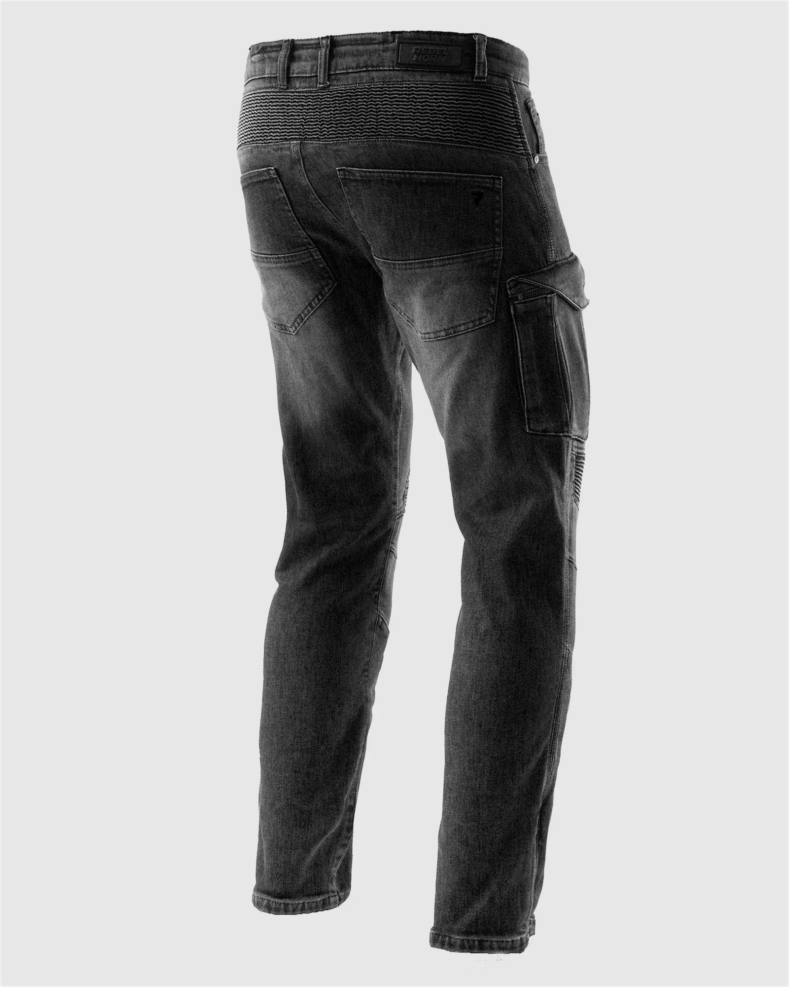 Vandal Motorcycle Jeans Monolayer Washed Black - Image 2