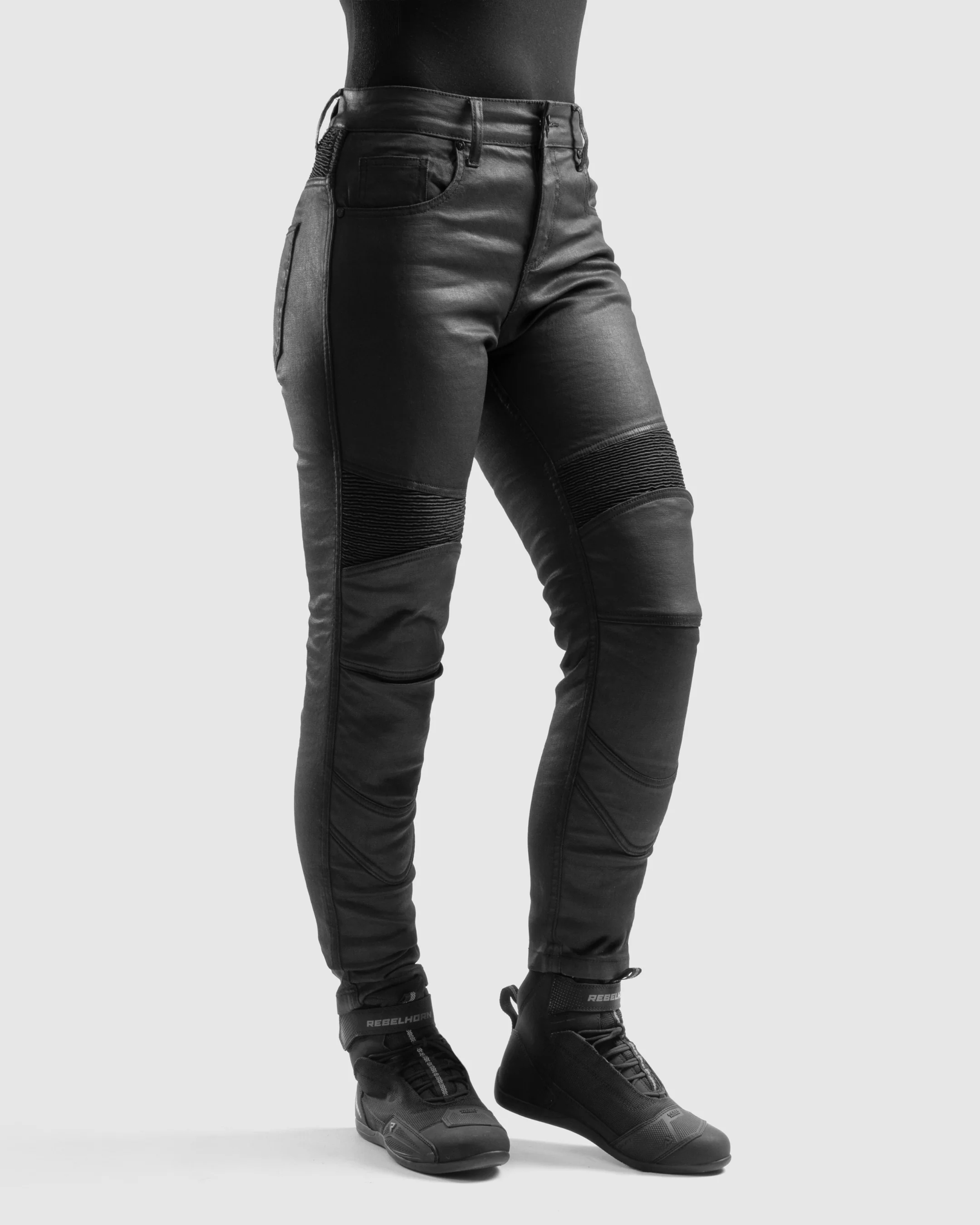 Roxy Motorcycle Jeans Women's Slim Black Waxed - Image 3