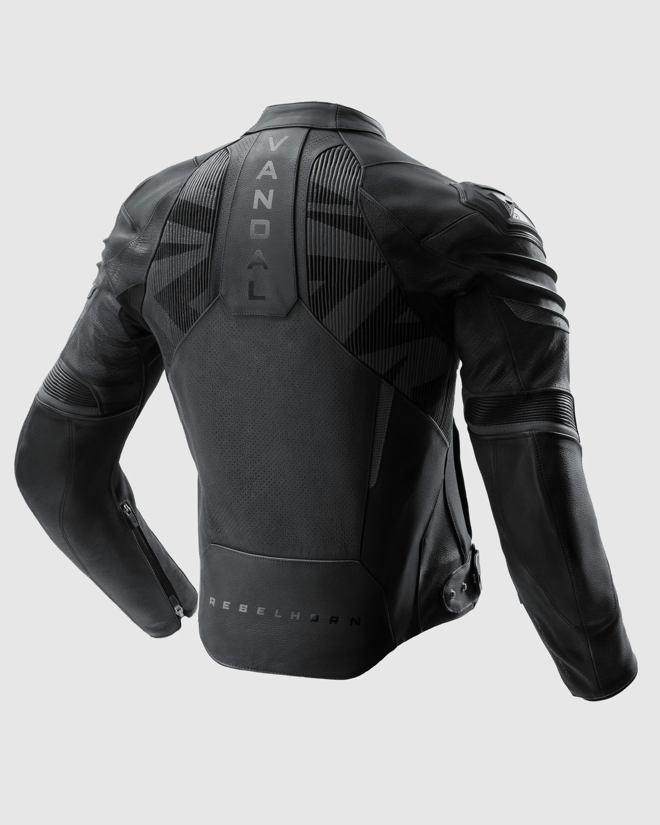 Vandal 2 Motorcycle Leather Jacket Black - Image 2