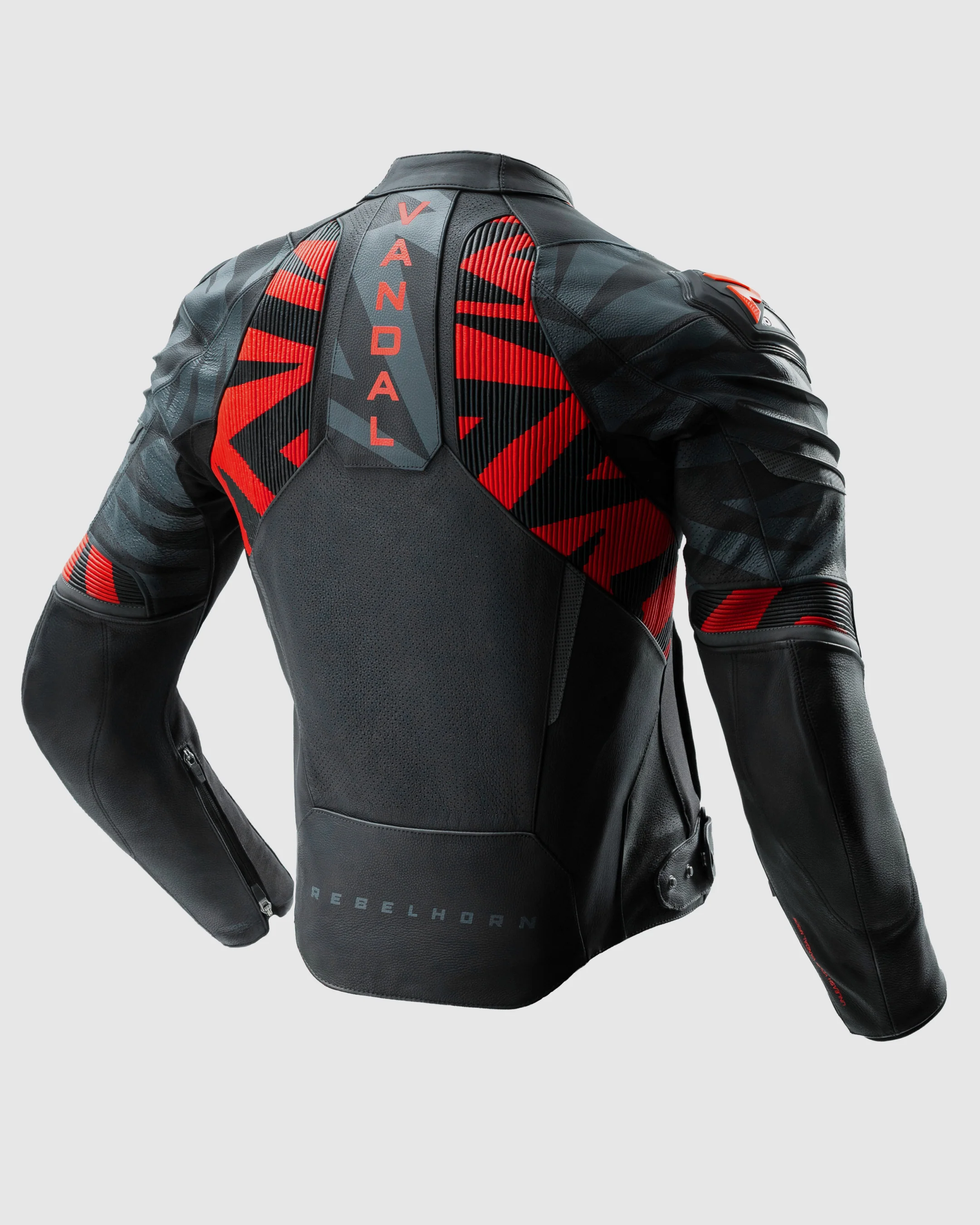 Vandal 2 Motorcycle Leather Jacket Red - Image 2